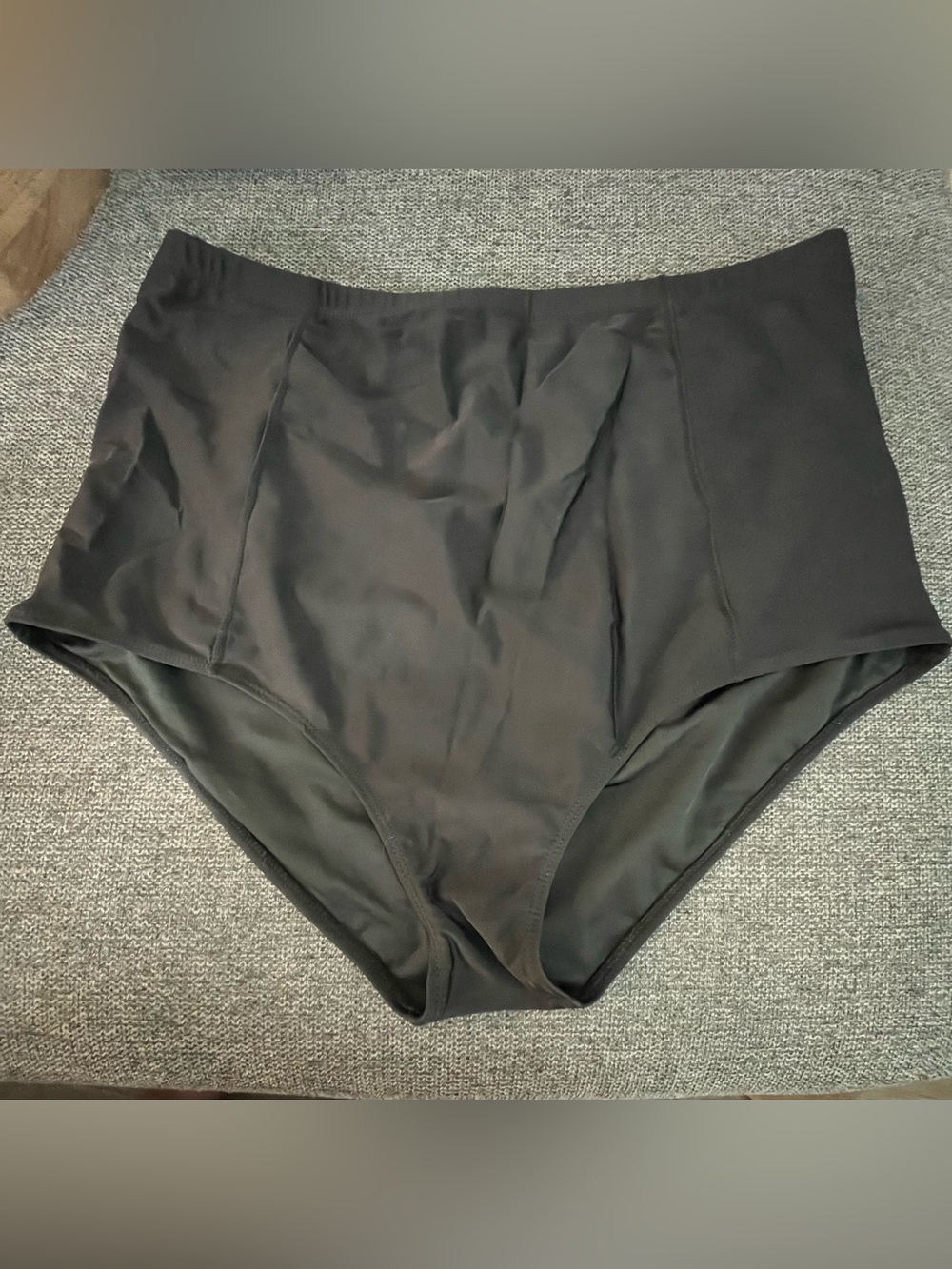 Coral Reef High-Waisted Black Swim Bottoms